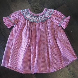 Baby girl smocked christmas dress